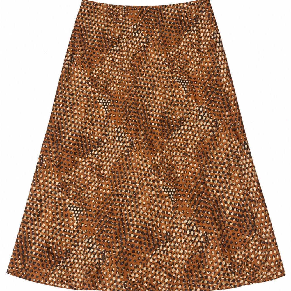 A-Line Printed Brown & Tan Women's Skirt